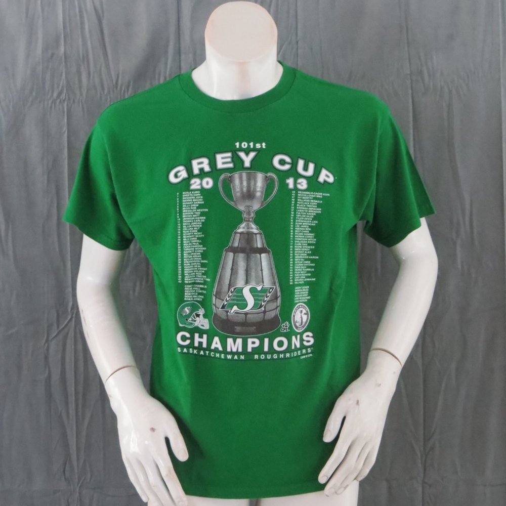 Show Your Rider Pride - 2013 Grey Cup Saskatchewan Roughriders Shirt Roster -LRG - Picture 4 of 8